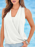 Sleeveless Top Wrapped Design - vmlfashion-com