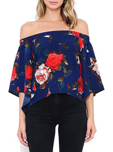 Women's Off Shoulder Flower Tops Bell sleeves - vmlfashion-com