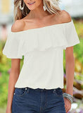 Women's Lace Neck Line Arm Less Tops - vmlfashion-com