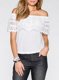 Women's Strap Less Top Wide Lace Ruffle - vmlfashion-com