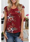 Women's Super Short sleeves Flower Top - vmlfashion-com