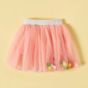 Toddler Girl Colorful Ball Mesh Skirt