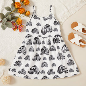 Toddler Girl Heart Stripe Print Dress