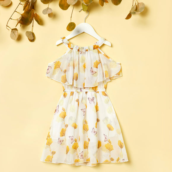 Toddler Girl Floral Butterfly Print Dress