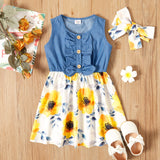 Beautiful Toddler Girl Bowknot Floral Print Dress