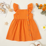 Trendy Toddler Girl Floral Stripe Solid Flutter-sleeve Dress