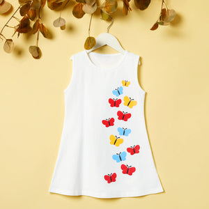 Toddler Girl Butterfly Print Sleeveless Dress